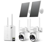 Ajex 4MP Security Cameras Wireless Outdoor, 2 Cam-Kit, Expandable to 4CH, No Monthly Fee, Solar-Powered, Home Security Cameras System with 4MP Color Night Vision, Easy Setup, 2.4G&5G WiFi