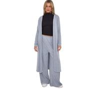 AJFASHION Ladies Maxi Plus Size Long Cardigans for Women UK Plus Size New Collared Top Long Full Sleeve Floaty Women's Ladies Cardigans Coatigans UK Sizes 8-26