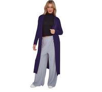AJFASHION Ladies Maxi Plus Size Long Cardigans for Women UK Plus Size New Collared Top Long Full Sleeve Floaty Women's Ladies Cardigans Coatigans UK Sizes 8-26