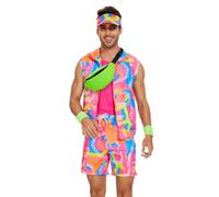 AJGEGJE 80s Workout Costume for Men, 80s 90s Workout Outfits Set, Halloween Cosplay Couples Outfits (S)