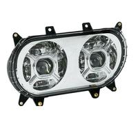 AJHJET Motorbike Headlights 124W Dual LED Headlight For Road For Glide 2015 2016 2017 2018 2019 2020 Motorcycle Headlamp Black(Chrome without DRL)