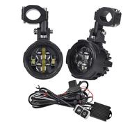 AJHJET Motorbike Headlights A Pair 100W Motorcycle Headlight Fog Lights Led Auxiliary Driving Light Spotlight Headlamp Dual Color Moto Lamp