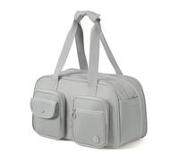 aji Travel Duffle Bag Expandable Gym Bag with Wet Pocket Cabin Bag Water Resistant Carry On Bag for Women Men, Holdall Weekend Overnight Hospital Bag Shoulder Strap & Trolley Sleeve Boston Bag (Gray)