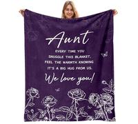 AJIIUSV Aunt Blanket - Best Aunt Ever Gift from Niece, Birthday Gifts for Aunts Throw Blanket, 60"x80"
