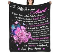 AJIIUSV Aunt's Gift Blanket from Niece - 60"x80" Throw for Birthdays, Mothers Day, Christmas & Thanksgiving