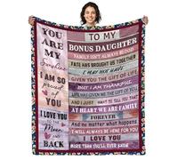 AJIIUSV Bonus Daughter Christmas Blanket, Throw Blankets for Stepdaughter from Stepmom, Thanksgiving Gifts - 50"x60"