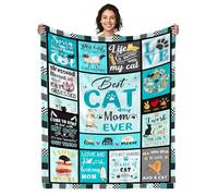 AJIIUSV Cat Mom Gifts for Women, Cat Mom Blanket 50x60 Inch, Cat Gifts for Women, Cat Lover Gifts for Women, Cats Gifts for Cat Lovers, Best Cat Mom Ever, Birthday Gifts for Cat Mom
