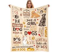 AJIIUSV Dog Mom Gifts for Women, Gifts for Dog Lovers Women Owners for Christmas Thanksigiving, Just A Girl Who Loves Dogs Throw Blanket 50x60 Inch