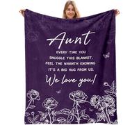 AJIIUSV Gifts for Aunts, Aunt Gifts Blanket, Aunt Birthday Gifts, Best Aunt Ever Gifts, Gifts for Auntie, Aunt Gifts for Women, Mothers Day Christmas for Aunt Throw Blankets 50"x60"