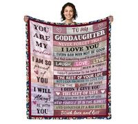 AJIIUSV Goddaughter Gifts from Godmother Godfather to Goddaughter Throw Blanket Believe Christian Gifts for Christmas Birthday 50"x60"