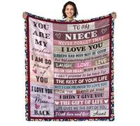 AJIIUSV Niece Gifts from Auntie, Niece Blanket from Aunt, Birthday Gifts for Niece Adult to My Niece Blanket Christmas Graduation Gifts for Niece Throw Blanket 50"x60"