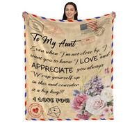 AJIIUSV to My Aunt Blanket from Niece Quilt Envelope Throw Blankets Mothers Day Blanket Gifts for Auntie Flannel Blanket Birthday Women's Day Holiday 50"x60"