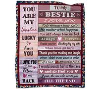 AJIIUSV to My Best Friends Blanket Love Quilt for Bestie Blanket Positive Encourage and Love Flannel Blanket Birthday Thanksgiving 50"x60"