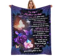 AJIIUSV Mother in Law Gifts from Daughter in Law, Birthday Gifts for Mother in Law, Mother in Law Gifts for Mothers Day Christmas Thanksgiving, Mother in Law Blanket, Purple Butterfly Blanket 50"x60"