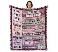 AJIIUSV Valentines Day Gifts for Daughter from Mom, Daughter Blankets from Mom, Birthday Gifts for Daughter Adult, Daughter Gifts from Mom for Christmas Throw Blanket 50"x60"