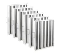 Ajikgn 6Pcs Stainless Steel W x 19.4" H x 1.9" TH Range Baffle, 5 Grooves Restaurant Exhaust Grease, Commercial Kitchen Hood Filter, 430 SS 15.5" Wx19.4 H, slivery, 14 Pounds