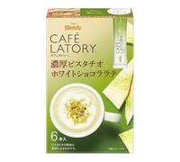 Ajinomoto AGF Blendy Cafe Latory Rich Beverage Assorted Flavour | Creamy Instant Japanese Café-Style Drink (6 Sticks) (Pack of 1, Pistachio White Chocolate Latte 60g)