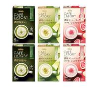 Ajinomoto AGF Blendy Cafe Latory Rich Beverage Assorted Flavour | Creamy Instant Japanese Café-Style Drink (6 Sticks) (Pack of 6, Assorted 3 Flavour)