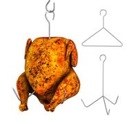 AJinTeby Turkey Fryer Accessories, Turkey Deep Fryer Lifting Hook, Turkey Rack and Lifting Hook Kit, Vertical Deep Fry Chicken Hanger with Lifter, Turkey Fryer Accessory Kit