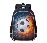 Ajiusmm Basketball Backpack for Boys Sports Travel Back Pack Lightweight Waterproof Kids BookBag for Elementary Middle School, Black White, M, Soccer