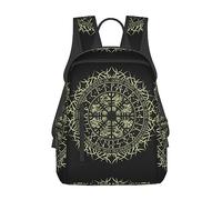 AJIUZI For Norse Viking Vegvisir Runic Compass backpack bookbag laptop shoulder bag travel work backpacks multipurpose daypack for men women