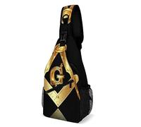AJIUZI Men Women for Gold freemason freemasonry masonic Shoulder Bag, Sling Bags, Crossbody Chest Bag, Running Hiking Biking Daypacks, Daily-Use, Carrying Phone, Money