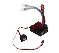 AJL 6860 RTR 60A Brushed ESC Electronic Speed Controller for 1/10 RC Cars Boats Tanks with 540 550 750 Motors Black Red Aluminum Alloy Plastic Housing