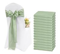 AJMDGW 60 Pieces Satin Chair Sashes Sage Green Satin Chair Sashes Chair Sashes Chair Sashes Chair Decorative for Wedding Reception Party Hotel Home Kitchen Decoration(Sage Green,60pcs)