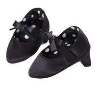 AJMDGW Baby Girls Sequin Glitter Shoes Soft Sole Prewalker Princess Party Dress Crib with Bowknot Headband(X Black High Heel,0-6 Months)