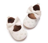 AJMDGW Baby Girls Sequin Glitter Shoes Soft Sole Prewalker Princess Party Dress Crib with Bowknot Headband(I White,12-18 Months)