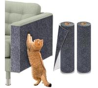 AJMDGW Cat Scratch Mat, 2PCS Self Adhesive Scratching Couch Furniture Protector, Anti, Trimmable DIY Cats Scratcher Pads for, Wall, Doors, Protection(Dark Gray,40 * 100cm)