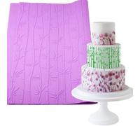 AJMDGW Huge 16" sugar edible peacock feather cake silicone Embossing Mat Texture fondant impression lace decorating mold gum paste cupcake topper tool icing candy imprint baking moulds sugarcraft(Bamb