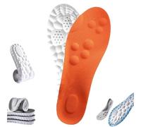 AJMDGW Insoles, Breathable Soft Foam Shoe Insole, 4d Cloud Technology Sweat-Absorbentsports Insole with Arch Support, Men Orthopedic Shock Absorption Insoles(Orange,Men 6.5-7.5/Women 8-9)