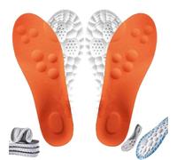 AJMDGW Insoles, Breathable Soft Foam Shoe Insole, 4d Cloud Technology Sweat-Absorbentsports Insole with Arch Support, Men Orthopedic Shock Absorption Insoles(Orange*2,Men 4-4.5/Women 5.5-6)
