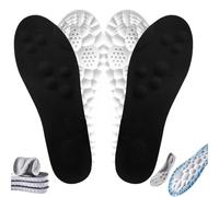 AJMDGW Insoles, Breathable Soft Foam Shoe Insole, 4d Cloud Technology Sweat-Absorbentsports Insole with Arch Support, Men Orthopedic Shock Absorption Insoles(Black*2,Men 4-4.5/Women 5.5-6)