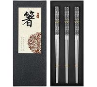 AJMDGW Titanium Plated Metal Chopsticks ReusableStainless Steel Chopsticks