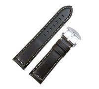 AJMIPO-Vintage Italian Waxed Leather Watch Band Bracelet 18mm 20mm 22mm 24mm Strap Wrist Accessories (Tan Brown Silver,20mm)