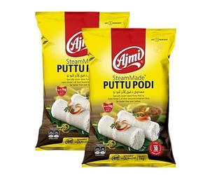 Ajmi's Steam Made Puttu Podi 1kg Authentic Kerala Rice Flour Ready to Cook Traditional Puttu Mix No Preservatives Product from India Pack of 2