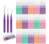 Ajmyonsp 100pcs Interdental Braces Brushes, 4 Size Soft Bendable Tooth Picks Flossers for Braces Teeth Cleaning, Teeth Cleaning Tools Kit Travel Toothbrush Toiletries for Women Men, Warm Color