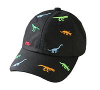 AJOHBM 2-6 Years Children's Dinosaur Baseball Cap Summer Sun Hat for Kids, Unisex Cotton Embroidered UV Protection Hat Golf Baseball Sports Cap Beanie Hat for Boy Girl Baby Infant Toddler Black