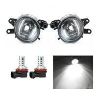 AJOHBM For A4 B6 2001-2005 Front Bumper Fog Light Lamp With Bulbs Car-Styling Left Right 2Pcs 8E0941699 (With M10 White LED)