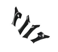 AJOHBM Interior Handle 4Pcs Carbon Fiber Car Interior Door Armrest Panel Trim for is F 250 350 2006-2013 Interior Door Handles Accessories