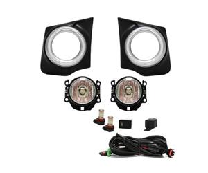 AJOHBM Led Fog Light For Mitsubishi For TRITON L200 2015 2016 2017 2018 DRL Daytime Running Lamp Bumper Driving Headlights Wires Switch(Light WHITE)