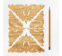 Ajoure Fine Lasercut Embelishments # Art Deco Pyramid Shaped Filigree Patterns Vintage Veneer Wooden Plywood Silhouette for Craft