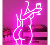 Ajoyferris Lady Back Neon Sign, Neon Woman Neon Light, Sexy Lady Neon Signs for Bedroom Man Cave Bar Party Art Decor Gifts, 40cm x 29cm, Acrylic, Silicone