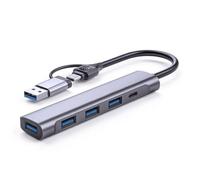 AJPARTS UK 5 in 1 USB Hub USB-C Multiport Adapter for Mac book Pro/Air, for Dell XPS 13/15, HP EliteBook, for Lenovo Yoga, IPAD Pro, for Samsung Galaxy S24/S25, for Google Pixel 8/9/10