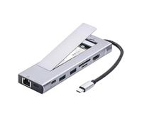 AJPARTS UK 9-in-1 USB C Hub with M.2 NVMe SSD Enclosure, 10Gbps USB 3.2, 4K HDMI, 100W PD, Gigabit Ethernet, SD TF Card Reader for MACBOOK Pro Air, Dell XPS, ThinkPad, Surface