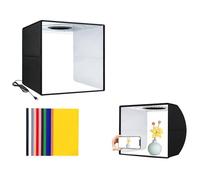 AJPARTS UK Photo Light Box 25cm, Professional Portable Light Box Photography Tent Kit with Dimmable 3 Colours Temperatures 112 LEDs Lights 6500k& USB-A & 12 Photo Backgrounds for Product Photography