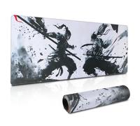 AJPARTS UK Samurai Desk Mat XL - Gaming Mouse Pad 800x300mm - Japanese Ink Wash Design, Anti-Slip Rubber Base, Durable Stitched Edges - Large Mouse Mat for PC Gaming or Workstation
