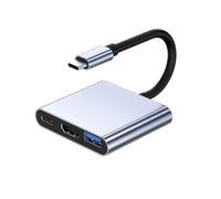 AJPARTS UK USB C to HDMI Adapter 4K 30Hz, 3-in-1 USB C Hub with 100W PD Charging, USB 3.0 5Gbps for MACBOOK Pro Air, Dell Pro, for Lenovo X1 Carbon, HP Spectre, Surface, IPAD Pro